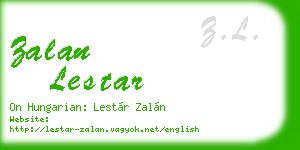 zalan lestar business card